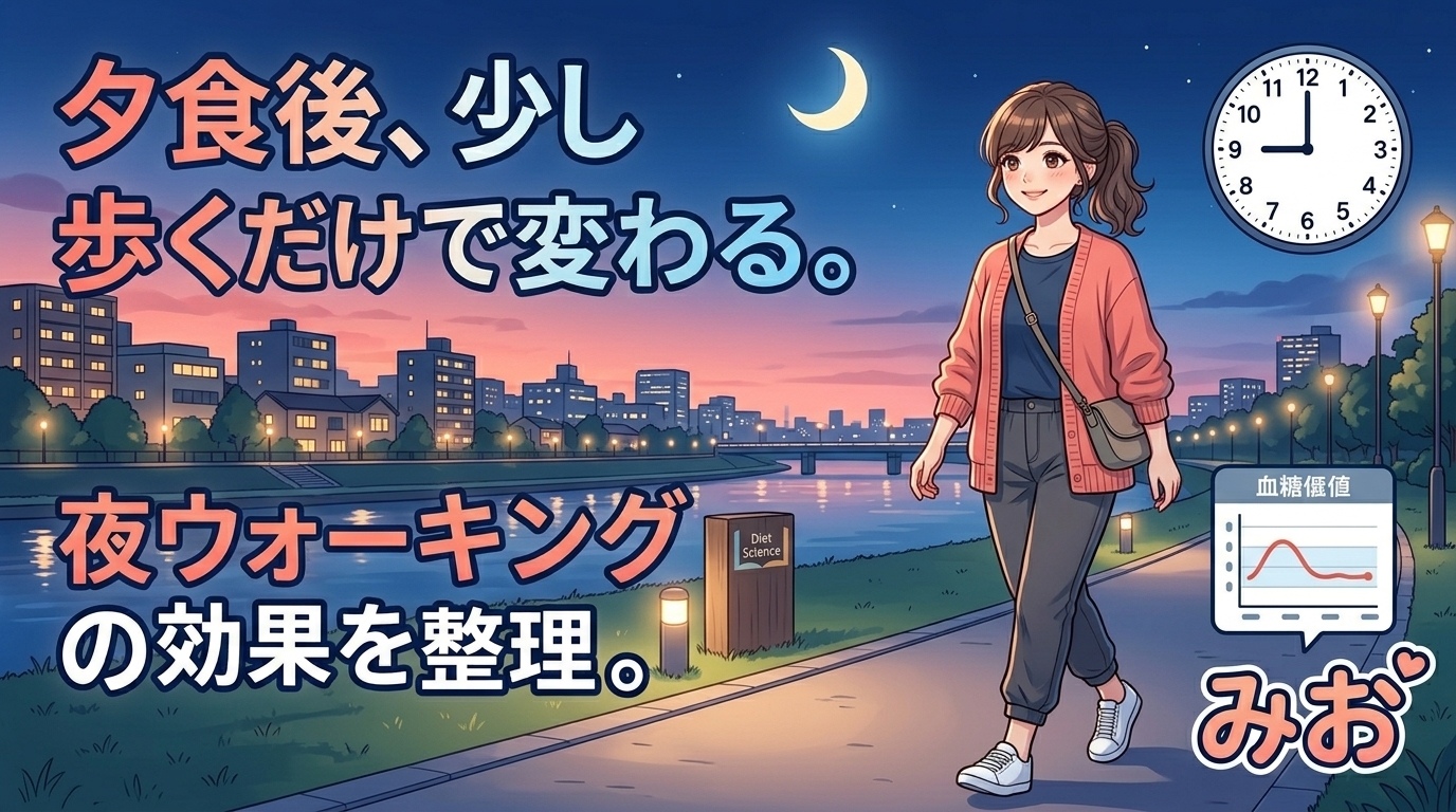 夕食後ウォーキングの効果｜何分歩く？血糖値・ダイエット・睡眠への影響を解説