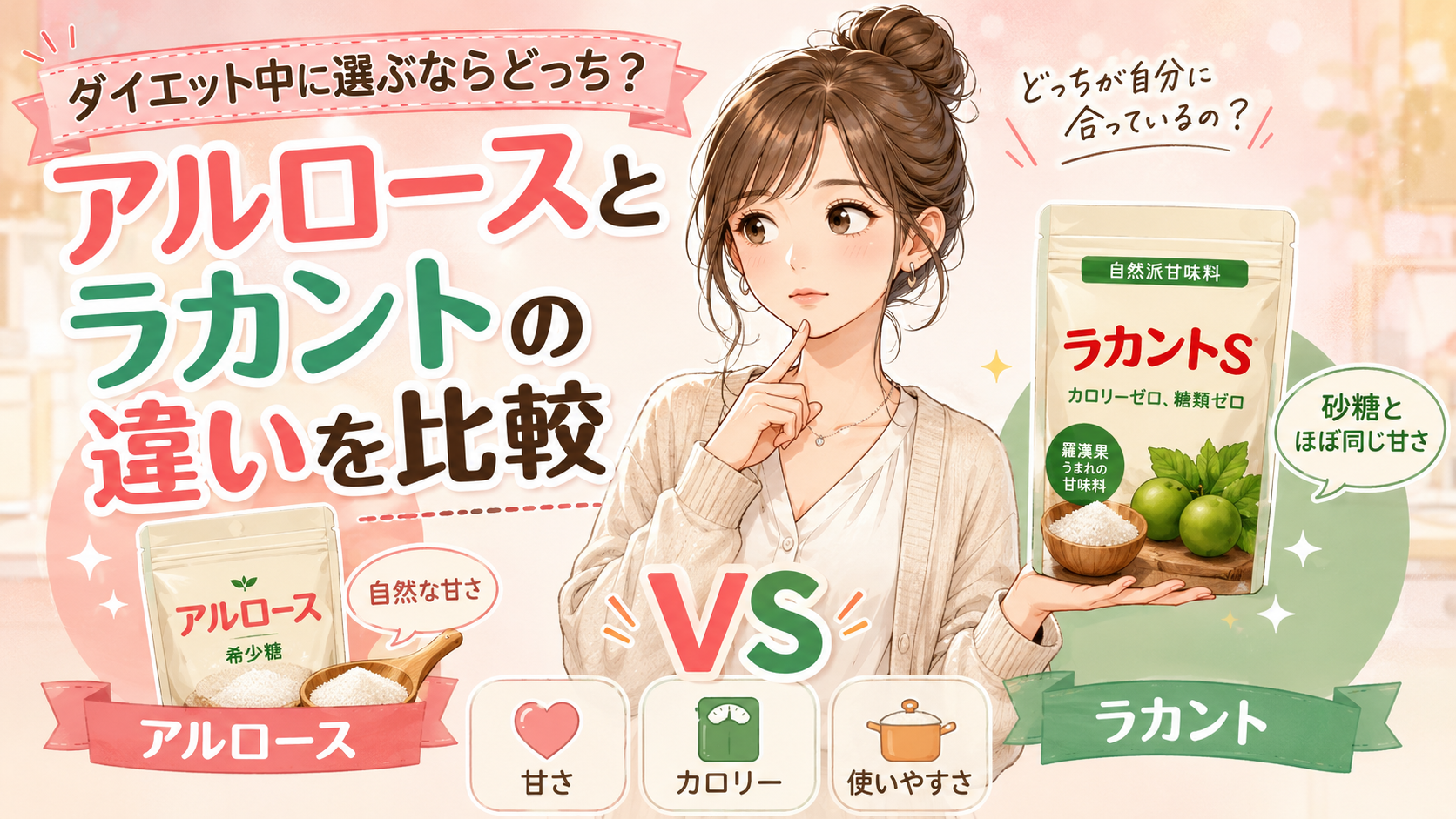 アルロースとラカントの違いを比較｜ダイエット中に選ぶならどっち？