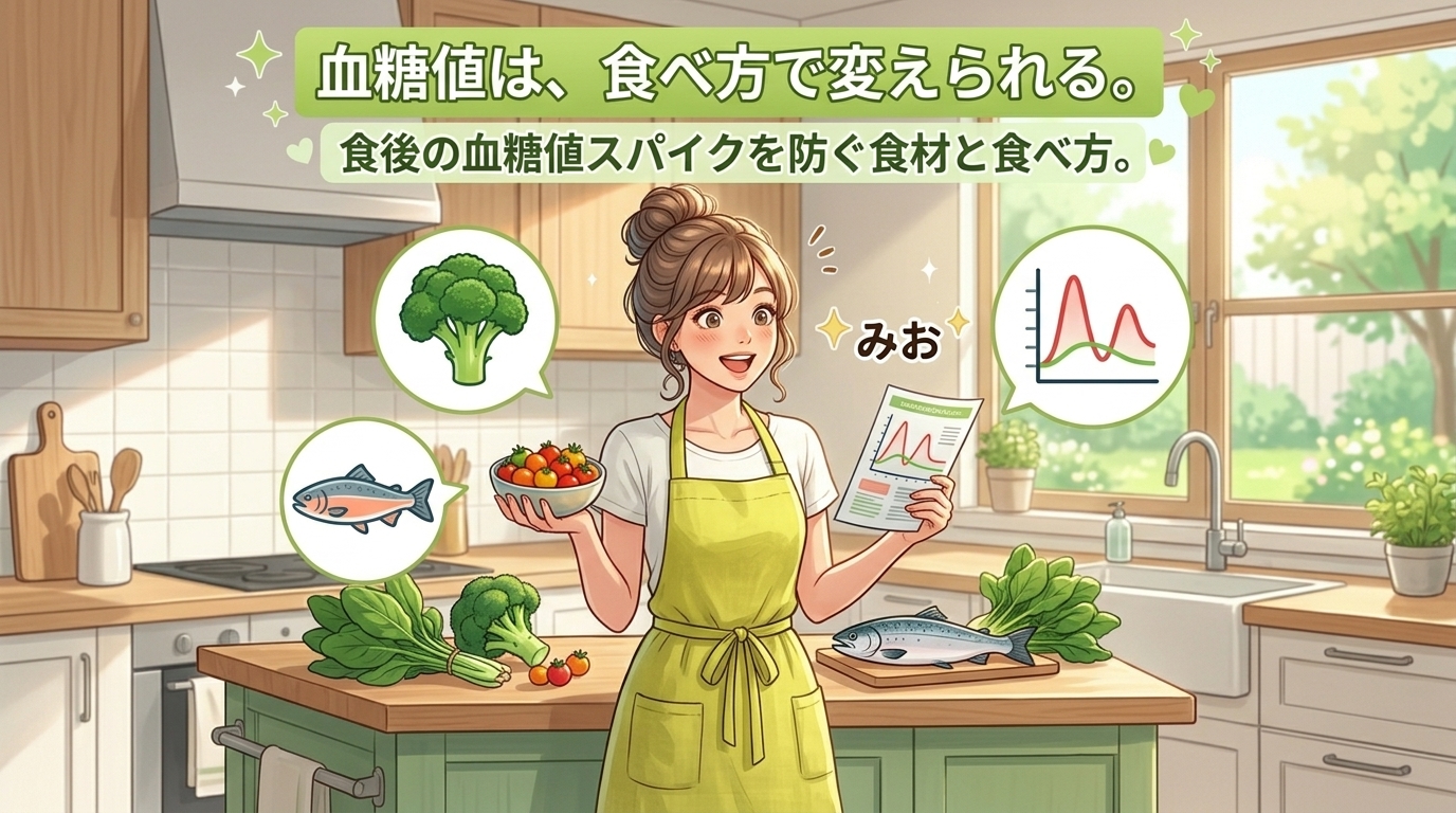 血糖値を下げる食べ物・食事の工夫｜食後の血糖値スパイクを防ぐ食材と食べ方