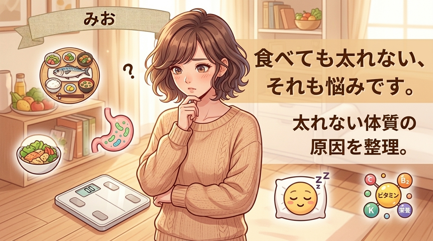 太れない体質の原因｜食べても太れない理由を睡眠・栄養・腸から整理