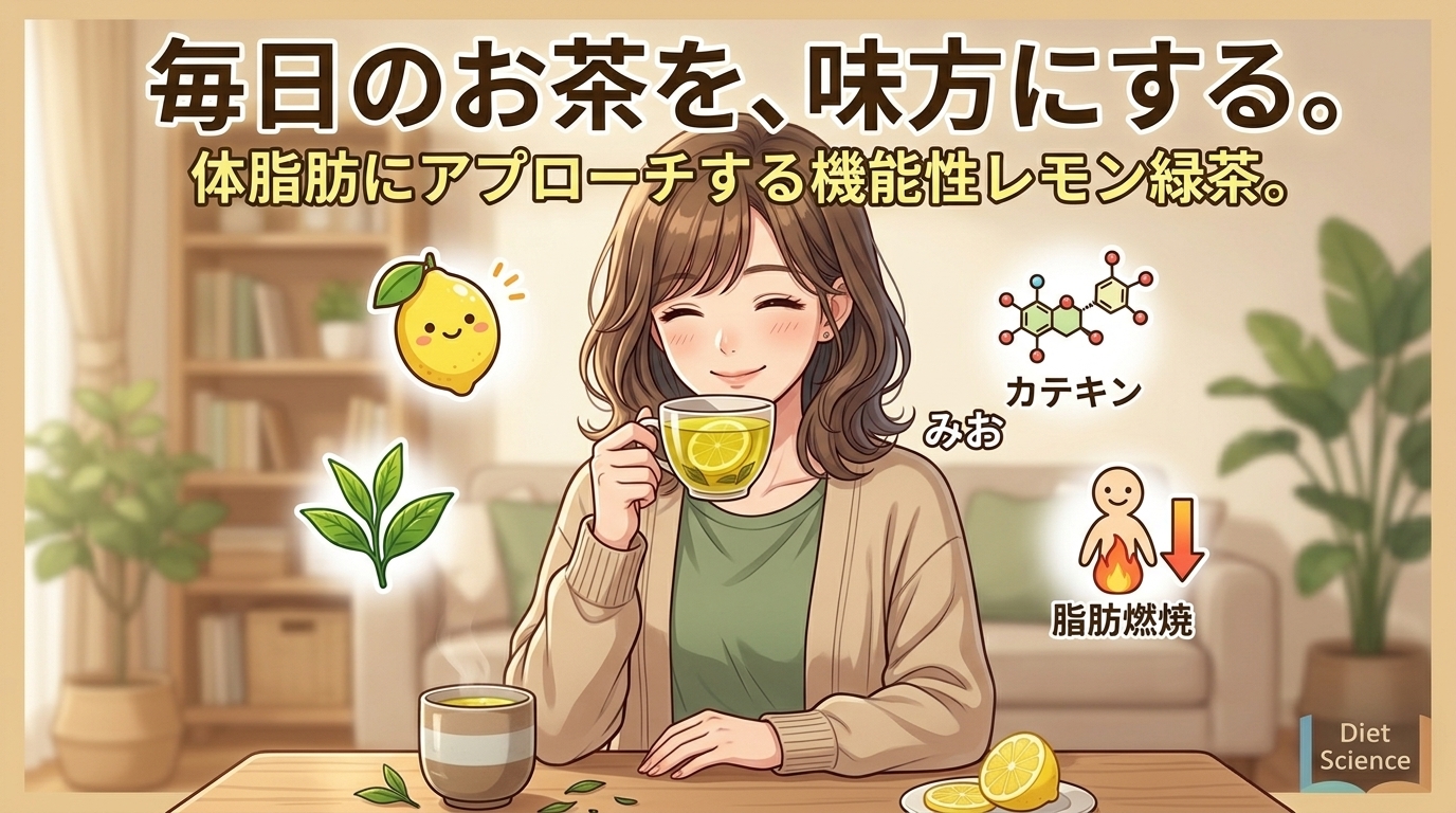 ダイエット中に飲むお茶｜体脂肪を減らすのを助ける機能性レモン緑茶とは