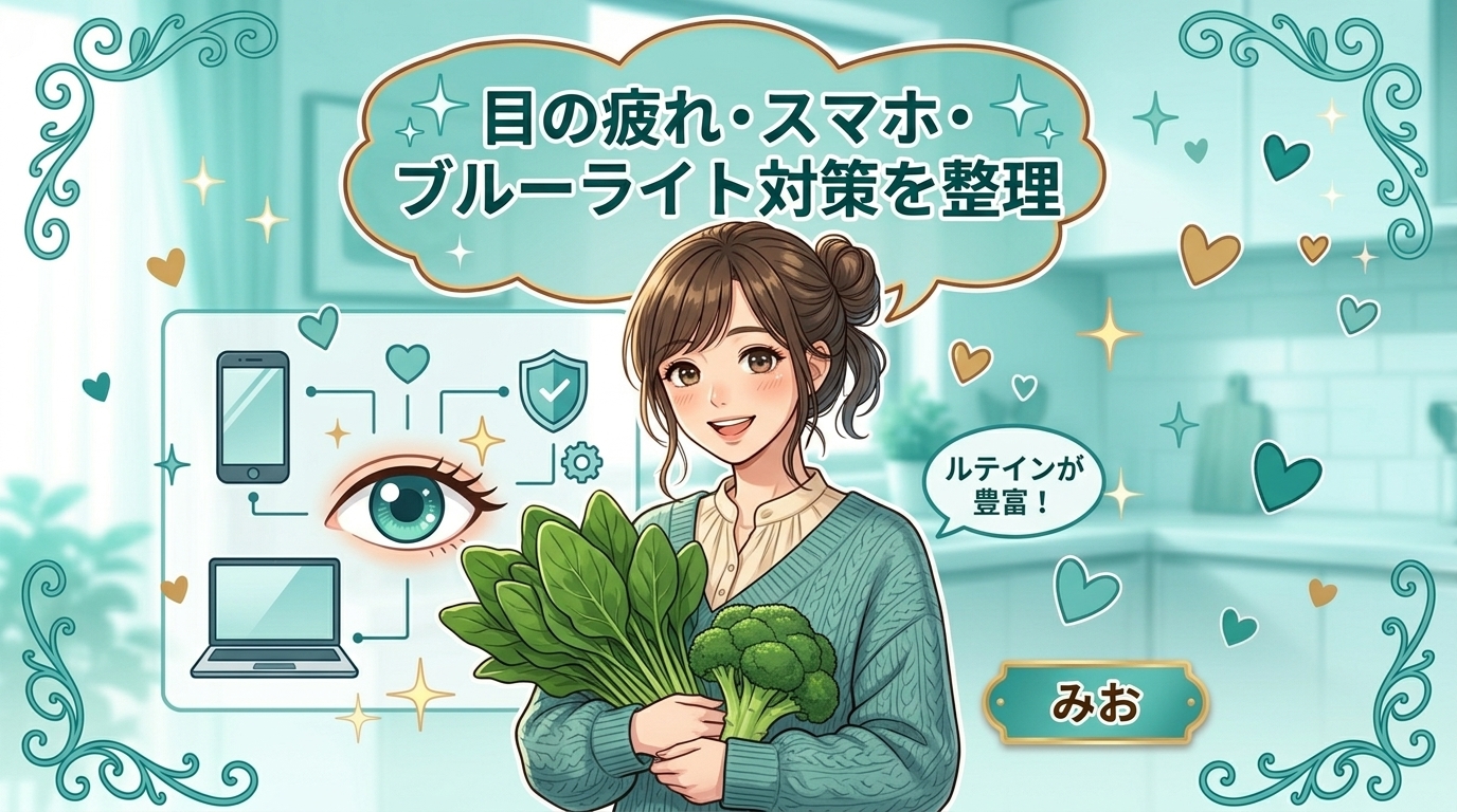目の疲れとブルーライト対策｜ルテインサプリは本当に効く？