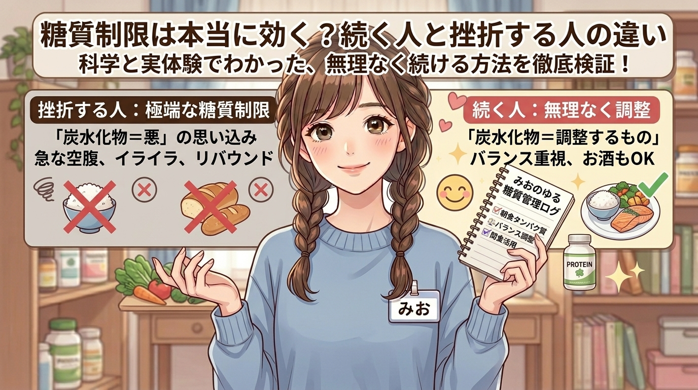 糖質制限は本当に効く？科学的に検証してわかった「続く人・失敗する人」の違い