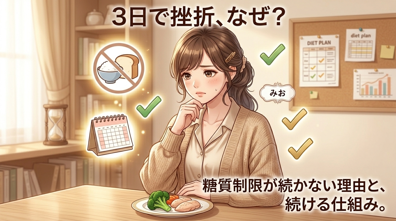 糖質制限が続かない理由と対策｜3日で挫折しないためのコツ
