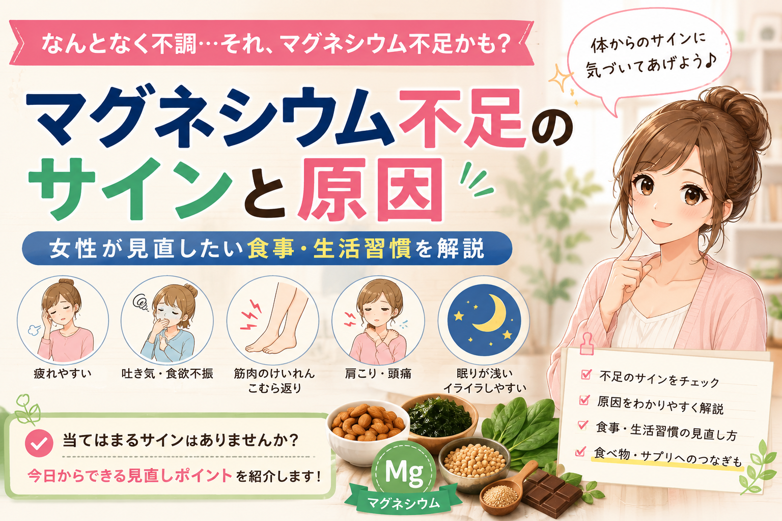 マグネシウム不足のサインと原因を女性向けに解説