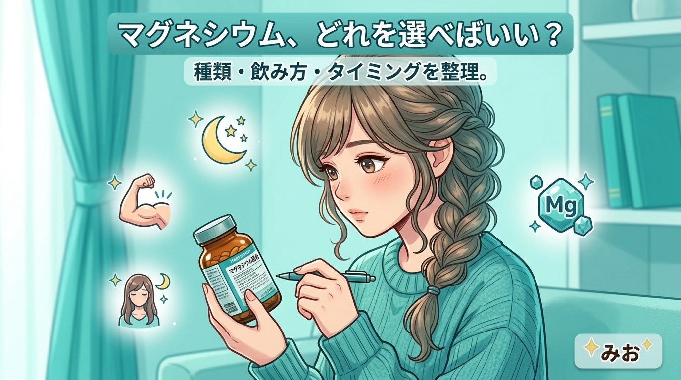 マグネシウムサプリの選び方と飲み方｜不足しやすい女性に向けて整理