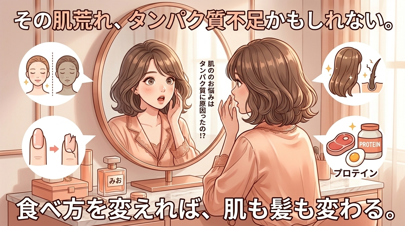 タンパク質不足が肌荒れの原因に？肌・髪・爪への影響と改善する食べ方