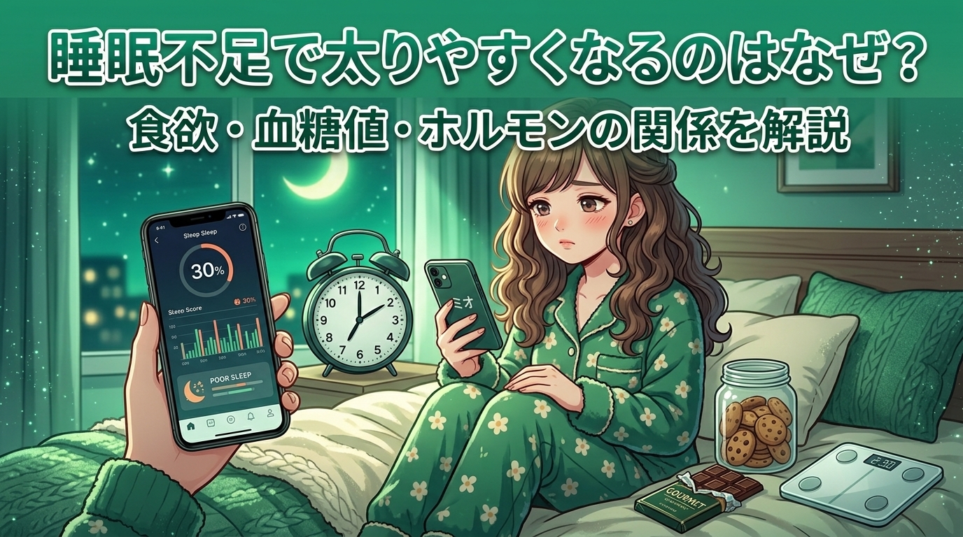 睡眠不足で太りやすくなるのはなぜ？食欲・血糖値・ホルモンの関係を整理