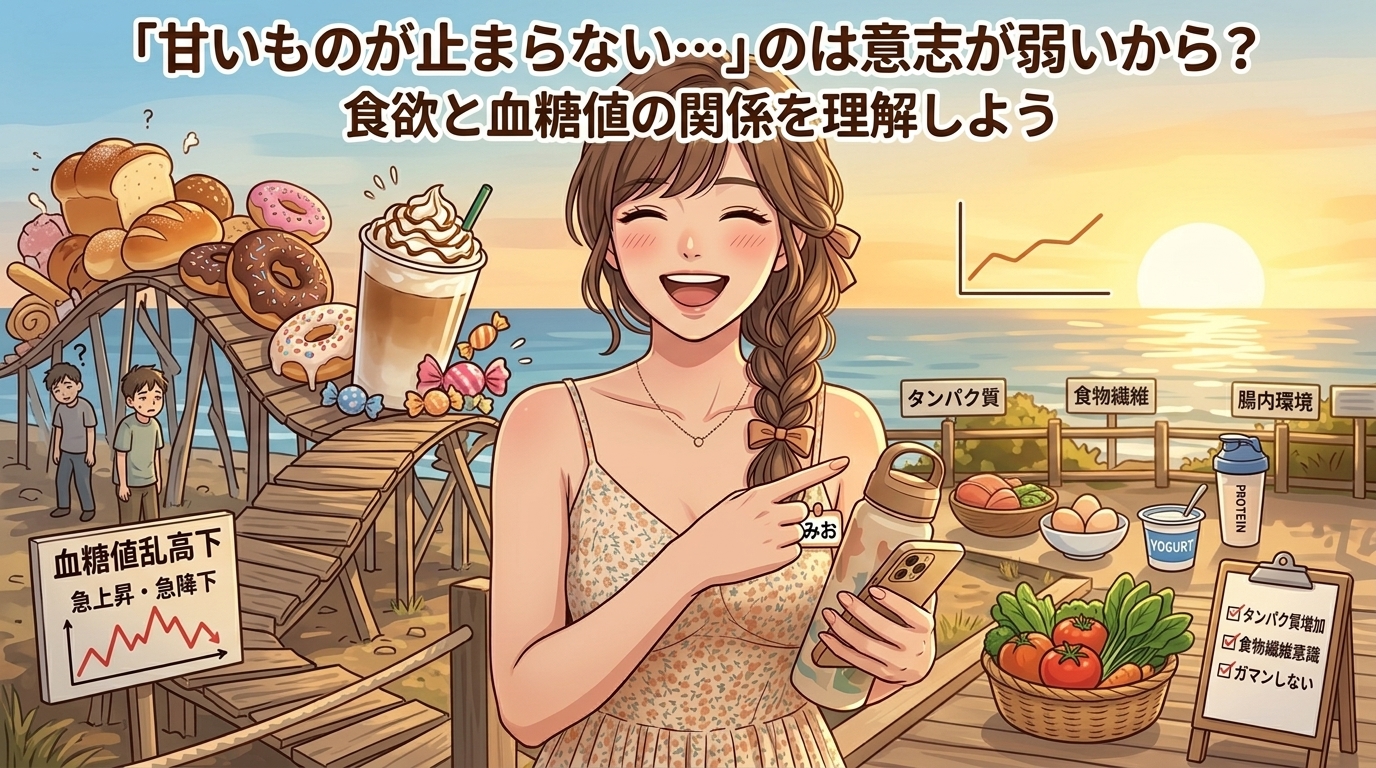 甘いものが止まらない…は意思が弱いから？食欲と血糖値の関係を整理
