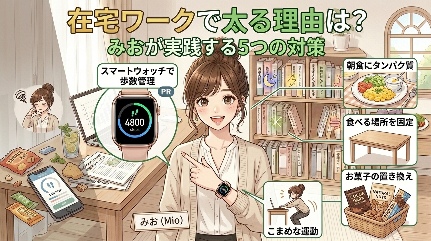 在宅ワークの人が太る理由とは？みおが実践している5つの対策
